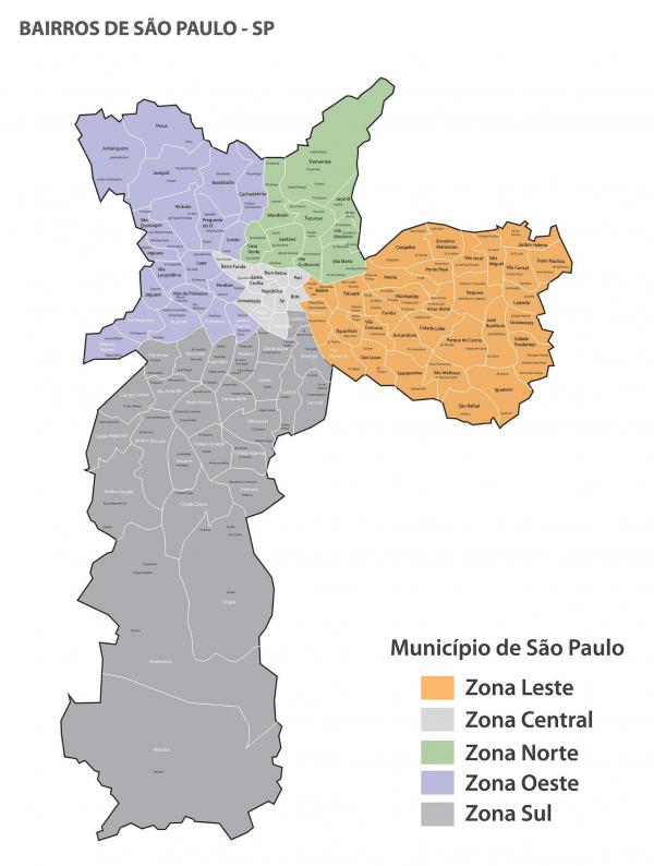 Mapa Cidade De S O Paulo Bairros Cm Comprimento X Cm Altura